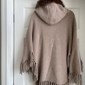100% wool poncho with hood